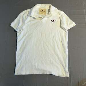 Hollister Polo Shirt Size L White Short Sleeve Seagull Logo